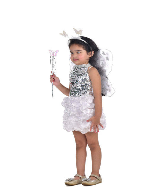 BookMyCostume Fairy Angel Girls with White Wings Girls for Kids Fancy Dress Costume